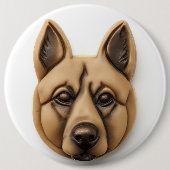Belgische Malinoi hond 3D geïnspireerd Ronde Button 6,0 Cm (Voorkant)
