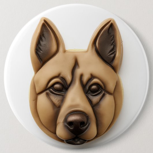 Belgische Malinoi hond 3D geïnspireerd Ronde Button 6,0 Cm (Voorkant)