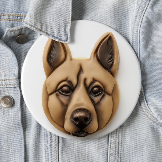 Belgische Malinoi hond 3D geïnspireerd Ronde Button 6,0 Cm (In situ)