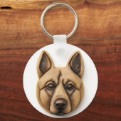 Belgische Malinoi hond 3D geïnspireerd Sleutelhanger (Voorkant)