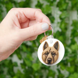 Belgische Malinoi hond 3D geïnspireerd Sleutelhanger