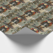 Belgische Malinoi Hond Rijden Motorfiets Kerstmis Cadeaupapier (Hoek)