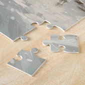 Belgische Malinoi Hond Rijden Motorfiets Kerstmis Legpuzzel (Zijkant)