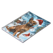 Belgische Malinoi-hond Winter Wonderland Kerstmis  Notitieboek (Linkerzijde)