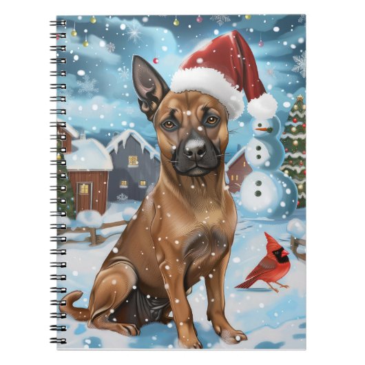 Belgische Malinoi-hond Winter Wonderland Kerstmis  Notitieboek (Voorkant)