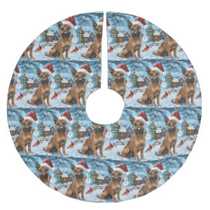 Belgische Malinoi-hond Winterwonderland Kerstmis  Kerstboom Rok