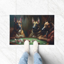 Belgische Malinoi Honden die Poker spelen Kunst