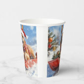 Belgische Malinoi in Sledge Laat het Sneeuw Kerstm Papieren Bekers (Rechts)