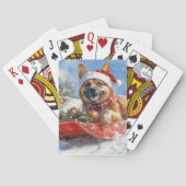 Belgische Malinoi in Sledge Laat het Sneeuw Kerstm Pokerkaarten (Achterkant)
