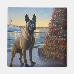 Belgische Malinoi Kerst Cruise: Pawsome Vakantie Magneet