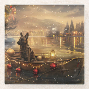 Belgische Malinoi Kerst Feestelijke Reis Glazen Onderzetter