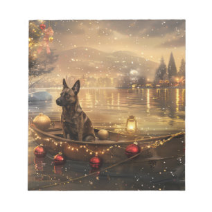 Belgische Malinoi Kerst Feestelijke Reis Notitieblok