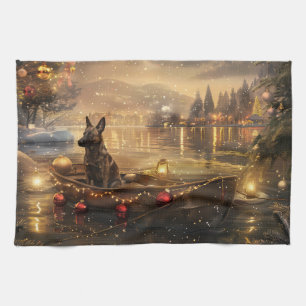 Belgische Malinoi Kerst Feestelijke Reis Theedoek
