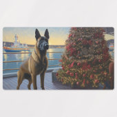 Belgische Malinoi Kerstcruise: Pawsome Holiday Labels (Design 1)