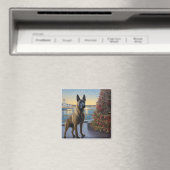 Belgische Malinoi Kerstcruise: Pawsome Holiday Magneet (Insitu (Vaatwasser))