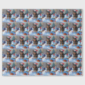 Belgische Malinoi Kerstfeest Sneeuwscène Cadeaupapier (Vlak)