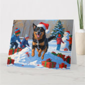 Belgische Malinoi Kerstfeest Sneeuwscène Kaart (Voorkant)