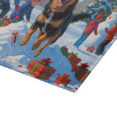 Belgische Malinoi Kerstfeest Sneeuwsfeer Snijplank (Hoek)