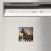 Belgische Malinoi Kerstfeestperiode Magneet (Insitu (Vaatwasser))