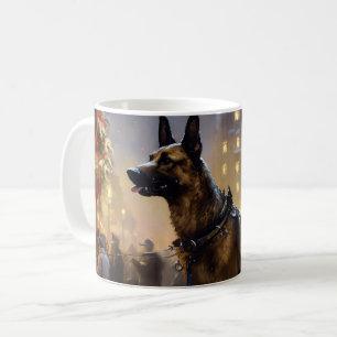 Belgische Malinoi Kerstfeestseizoen Koffiemok