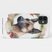 Belgische Malinoi Kerstkrans Feestelijke Pup Case-Mate iPhone Case (Achterkant (horizontaal))