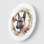 Belgische Malinoi Kerstkrans Feestelijke Pup Grote Klok (Hoek)