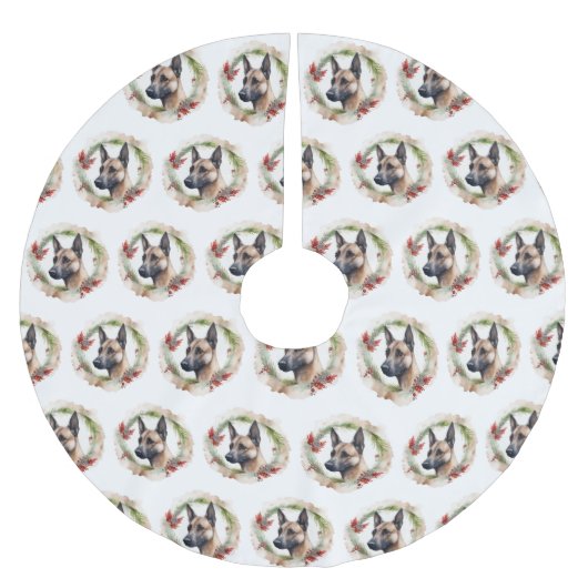 Belgische Malinoi Kerstkrans Feestelijke Pup Kerstboom Rok (Voorkant)