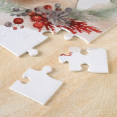 Belgische Malinoi Kerstkrans Feestelijke Pup Legpuzzel (Zijkant)