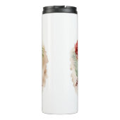 Belgische Malinoi Kerstkrans Feestelijke Pup Thermosbeker (Achterkant)