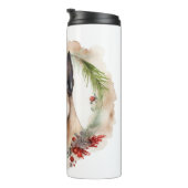 Belgische Malinoi Kerstkrans Feestelijke Pup Thermosbeker (Geroteerd rechts)