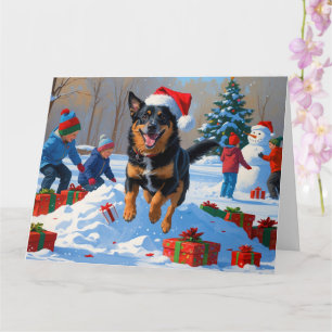 Belgische Malinoi Kerstmis Sneeuwlandschap Kaart
