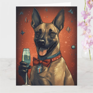 Belgische Malinoi Nieuwjaar Kaart