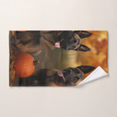 Belgische Malinoi Puppy Herfst Delight Pompoen Bad Handdoek (Handdoek)