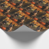 Belgische Malinoi Puppy Herfst Delight Pompoen Cadeaupapier (Hoek)