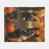 Belgische Malinoi Puppy Herfst Delight Pompoen Fleece Deken (Voorkant (Horizontaal))