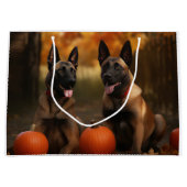 Belgische Malinoi Puppy Herfst Delight Pompoen Groot Cadeauzakje (Voorkant)