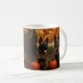 Belgische Malinoi Puppy Herfst Delight Pompoen Koffiemok (Voorkant rechts)