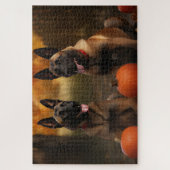 Belgische Malinoi Puppy Herfst Delight Pompoen Legpuzzel (Verticaal)