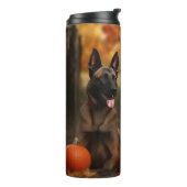 Belgische Malinoi Puppy Herfst Delight Pompoen Thermosbeker (Gedraaid links)