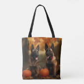 Belgische Malinoi Puppy Herfst Delight Pompoen Tote Bag (Achterkant)