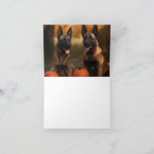 Belgische Malinoi Puppy Herfstpracht Pompoen Kaart (Binnen)