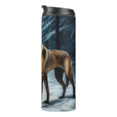 Belgische Malinoi Sneeuw Slede Kerst Decoratie Thermosbeker (Geroteerd rechts)