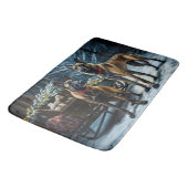 Belgische Malinoi Sneeuwslee Kerstdecoratie Badmat (Gekanteld)