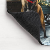 Belgische Malinoi Sneeuwslee Kerstdecoratie Muismat (Hoek)