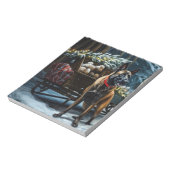 Belgische Malinoi Sneeuwslee Kerstdecoratie Notitieblok (Linkerzijde)