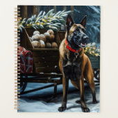 Belgische Malinoi Sneeuwslee Kerstdecoratie Planner (Voorkant)
