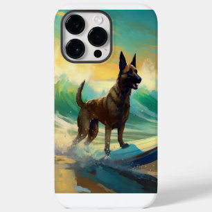 Belgische Malinoi-strandsurfsesschilderij iPhone 14 Pro Max Hoesje