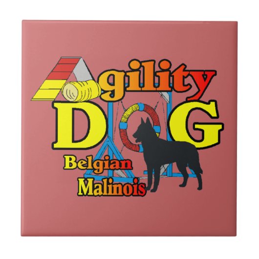 Belgische Malinois Agility Tegeltje (Voorkant)
