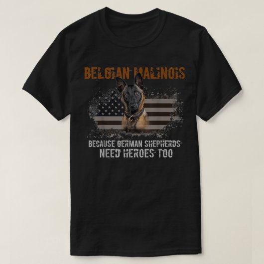 Belgische Malinois American Flag Dog T-shirt (Design voorkant)