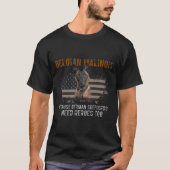 Belgische Malinois Amerikaanse vlag Grappig T-shir T-shirt (Voorkant)